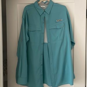 Blue Long Sleeve Columbia PFG Shirt